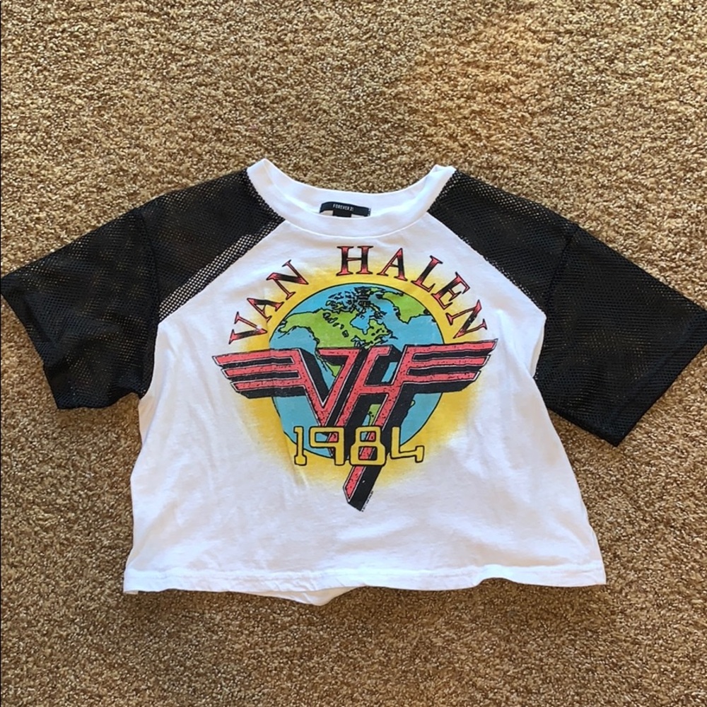 Forever 21 Van Halen Crop T-Shirt